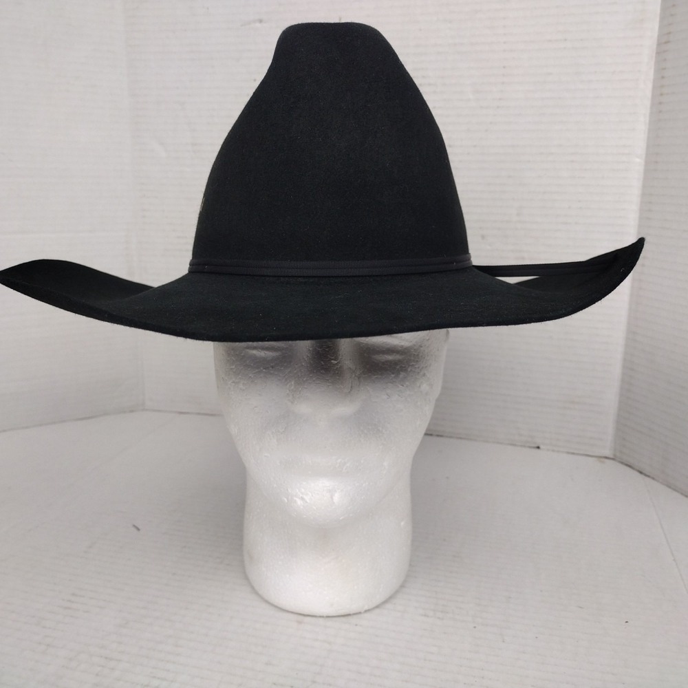 Resistol 4X Beaver Felt Cowboy Hat Black Self Conforming Made in USA Size 6 3/4 - Picture 6 of 13